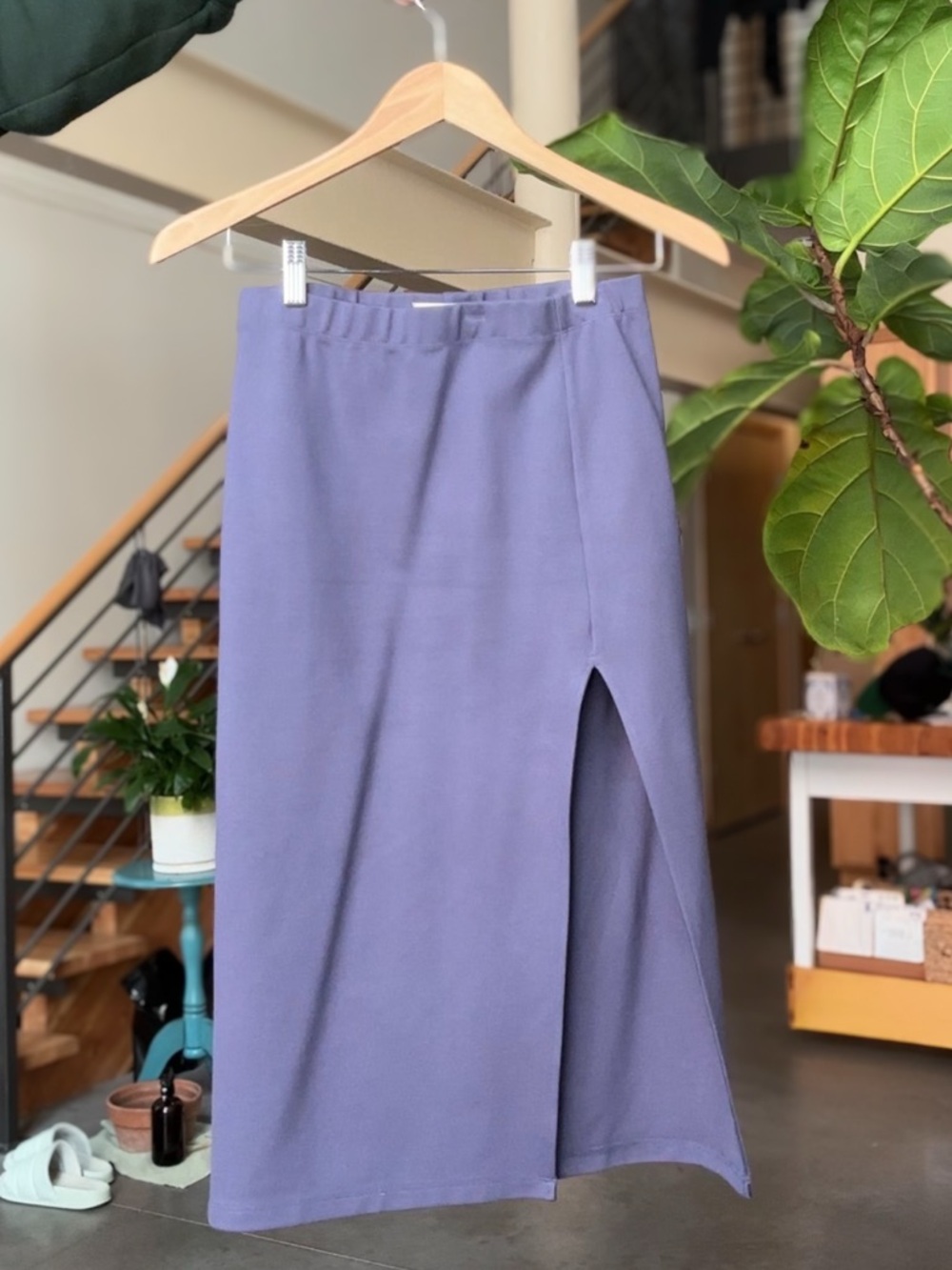 Babaton Midi Skirt with Front Slit